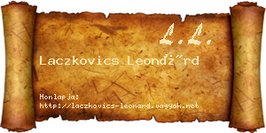 Laczkovics Leonárd névjegykártya