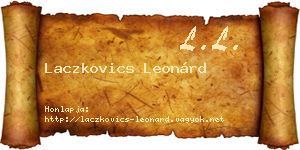 Laczkovics Leonárd névjegykártya