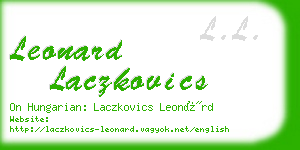 leonard laczkovics business card
